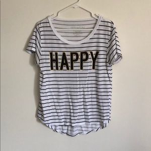 Striped happy tee